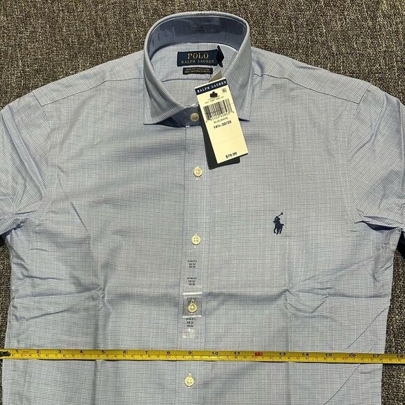 Ralph Lauren Blue Dress Shirt with Classic Point Collar - Picture 3 of 5